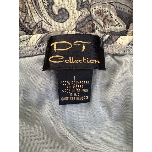 Vintage Y2K Green Paisley Print Mesh Stretchy Midi Skirt Womens Large Earthtones - Picture 4 of 5